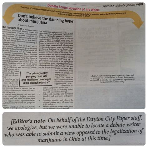 Ohio Newspaper Accidentally, Perfectly Sums Up Legalization Debate