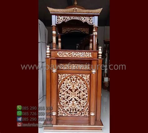 Jual Mimbar Atap Kubah Jati Murah Model Ukiran Jepara Bawu Furniture