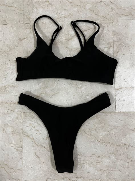 Black Minimalistic Bikini Women S Fashion Swimwear Bikinis
