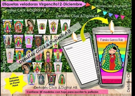 Etiquetas Veladoras Virgen De Guadalupe Imprimibles Meses Sin Inter S