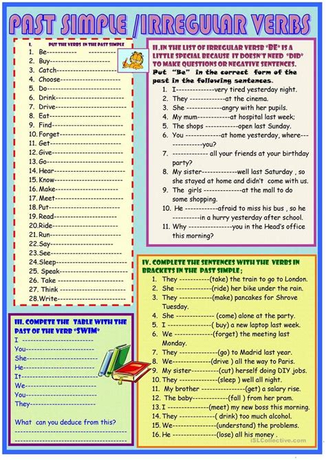 Past Simple Irregular Verbs Grammar Guide And Practice Worksheet Free