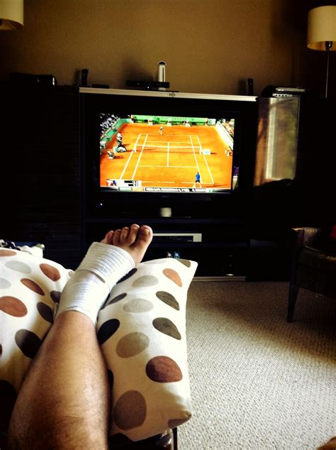 Sprained ankle playing tennis. Now I can only watch.