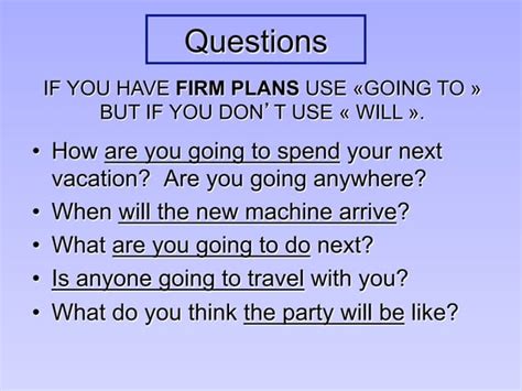 Will vs Going to | PPT