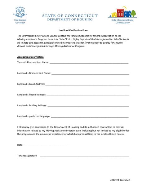 Connecticut Landlord Verification Form Fill Out Sign Online And Download Pdf Templateroller