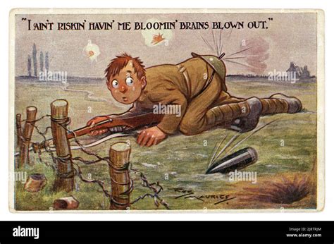 Original Ww1 Era Cheeky Trench Humour Comic Cartoon Postcard Of A