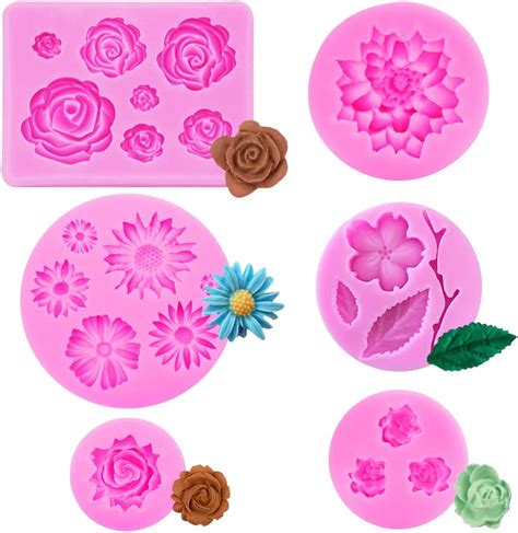 Amazon De Snagarog St Ck Fondant Silikonformen Blume D Backform