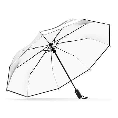 Clear Top Repel Windproof Travel Umbrella – See-Through, Crystal-Clear