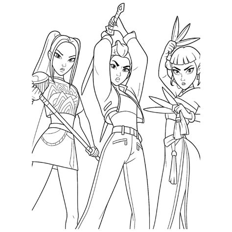 Coloriage Kpop Demon Hunters Imprimer - Coloriage KPop Demon Hunters Imprimable - télécharger et imprimer ...