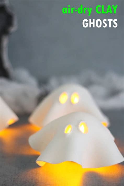 AIR DRY CLAY GHOST TEALIGHTS Fun And Easy Halloween Decor Idea