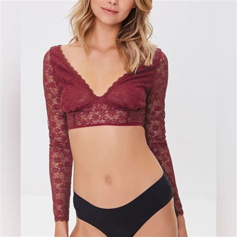 Forever 21 Tops Nwt Sheer Lace Lingerie Crop Top Poshmark