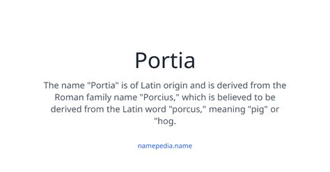 portia meaning nicknames origins   namepedia