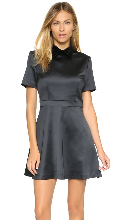 Lyst Edit Mini Fit And Flare Dress Black In Black