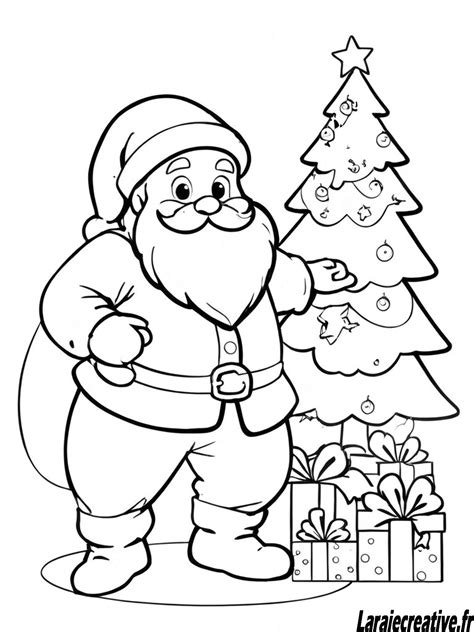 Coloriage père Noël à imprimer - Facile et gratuit pour enfants