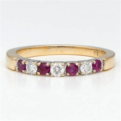 14 Kt Gold Ring 0 19 Ct Diamond Rubies From 0 16 Ct Catawiki