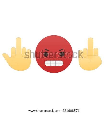 Emoticon Face Hand Icon Meaning Fuck Stock Vector Royalty Free 421608571 Shutterstock