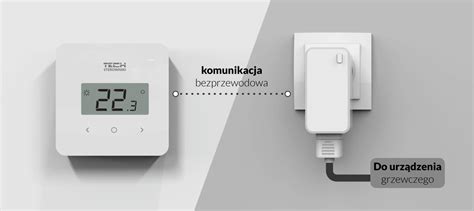 Tech Bezprzewodowy Regulator Pokojowy Dwustanowy Czarny Z Pomiarem