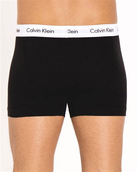 Shop Calvin Klein Cotton Stretch 3 Pack Trunks In Black Fast Shipping