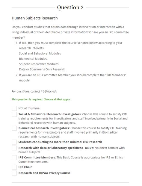IRB Training | Research Compliance | Office of Research | Rice University