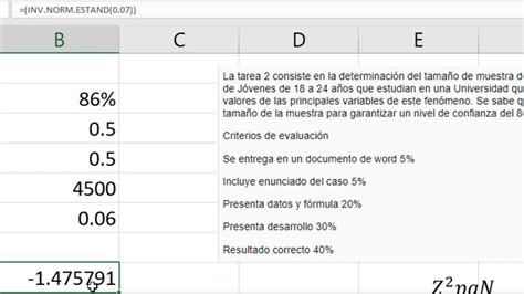 Tama O De Muestra Usando Excel Youtube