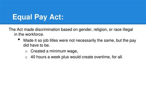equal pay act  powerpoint    id
