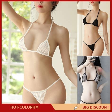 CM Sexy Women Tiny Thong Underwear G String Bra Set Bikini Set
