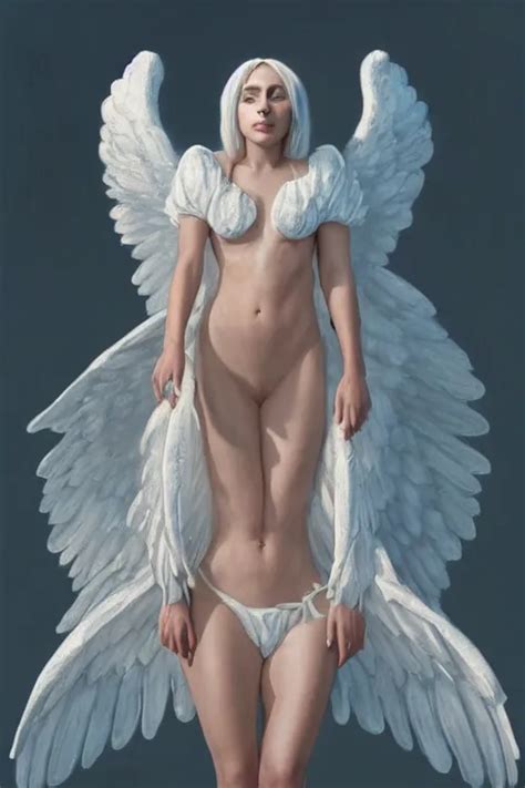 Lady Gaga As A Heavenly Angel Anatomy Bathed In Stable Diffusion