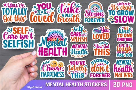 Mental Health Stickers Bundle Graphic By Regulrcrative · Creative Fabrica