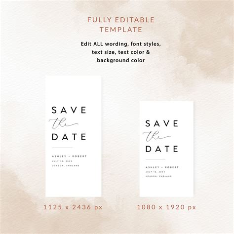 Electronic Save the Date, Minimalist Save the Date E-vite, Electronic