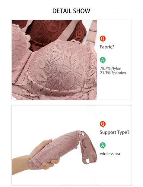 Sexy Front Closure Bra Plus Size Lace Womens Underwear Thin Cup