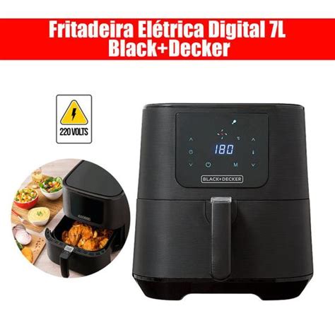 Fritadeira Elétrica Digital 7L Black Decker AFD7QB2 Preto 220v 1700w