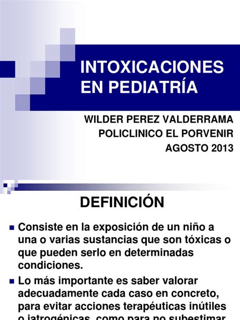 Pdf Intoxicaciones Frecuentes En Pediatria Dokumen Tips