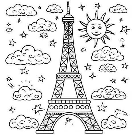 Dive Into Eiffel Tower Coloring Page Artistic Joy In Coloring