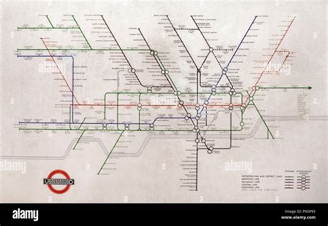 1948 Harry Beck London Underground Tube Map Stock Photo Alamy