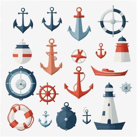 collection   nautical items including  lighthouse