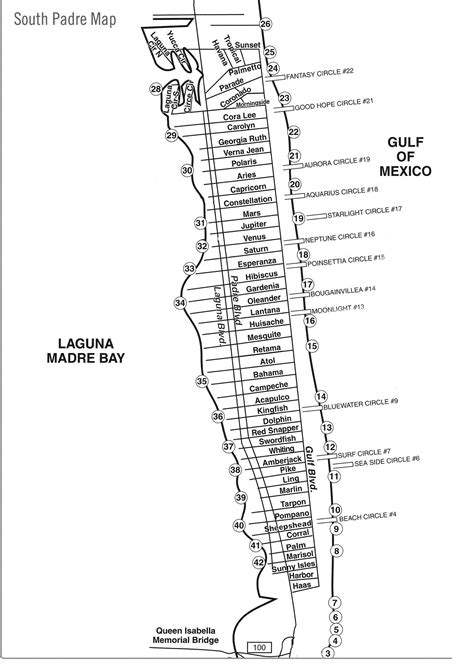 Padre Island Texas Map Printable Maps