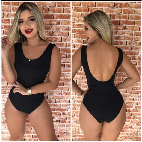 Body Mai Feminino Plus Size Suplex Cavado Costas Nua Moda Praia