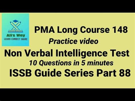 Pma Long Course Non Verbal Intelligence Test Practice Video Issb