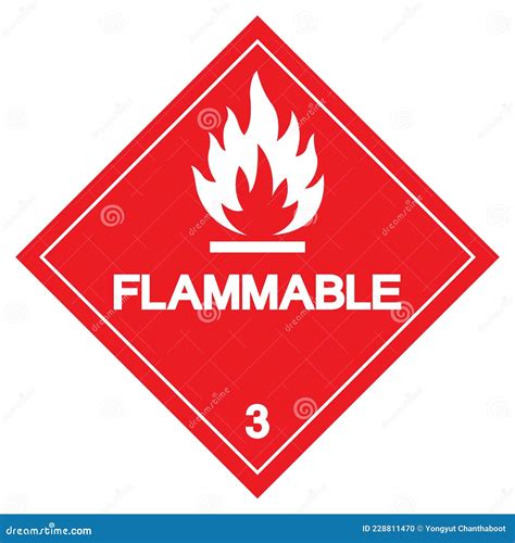 Class 3 Flammable Symbol Sign Vector Illustration Isolate On White Background Label Eps10