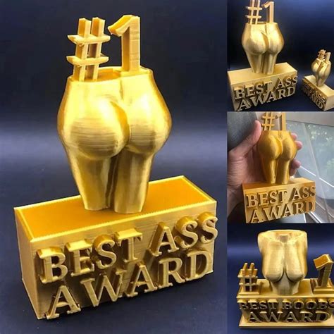 Golden Win Cup Statuette Award Statue Best Ass Boobs Gold Ornament Trophy Statue Funny
