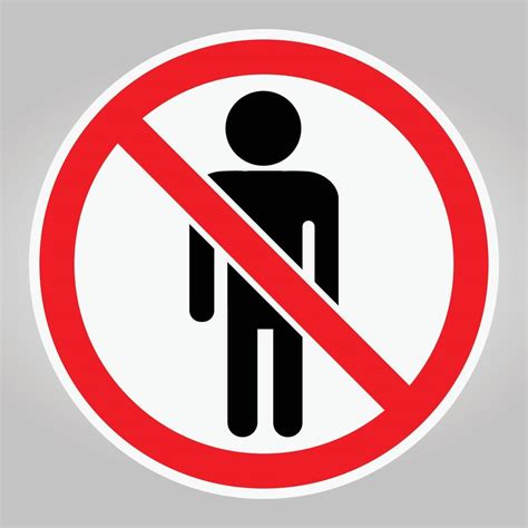 prohibition sign   person symbol  gray background  safety