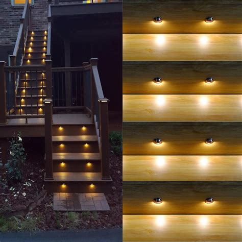 FVTLED Pack of 10 Low Voltage LED Deck lights kit Φ1.38" Outdoor Garden ...