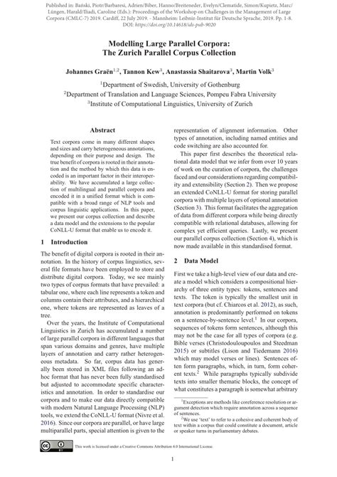 modelling large parallel corpora  zurich parallel corpus