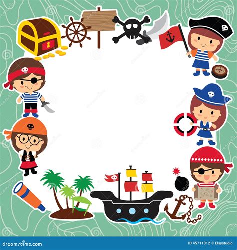 Progettazione Della Disposizione Dei Bambini Dei Pirati Illustrazione