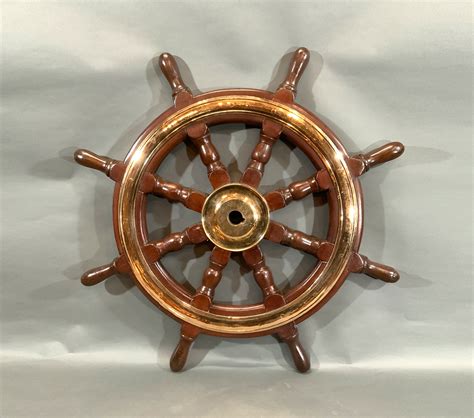 Eight Spoke Ships Wheel With Solid Brass Lannan Gallery