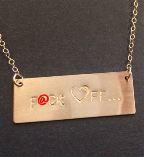 MATURE Gold Fuck Necklace FUCK OFF Necklace Fuck Necklace Etsy