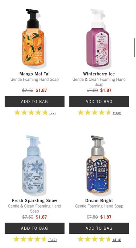BBW Added More 75 Soaps Online R Bathandbodyworks
