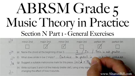 Abrsm Music Theory Grade 5 Section N Part 1 General Exercises With Sharon Bill Youtube