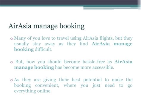 airasia manage booking powerpoint