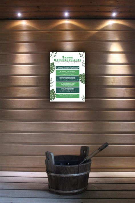 Funny Sauna Sign | Printable Sauna Wall Poster | Spa Wall Art in 3