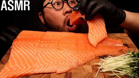 Asmr Kg Whole Salmon Sashimi Eating Sounds Mukbang Youtube